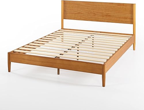 Miniatura 13 de Zinus Allen Mid Century Wood Platform Bed Frame, Solid Wood Foundation, Wood Slat Support, No Box Spring Needed, Easy Assembly, Queen