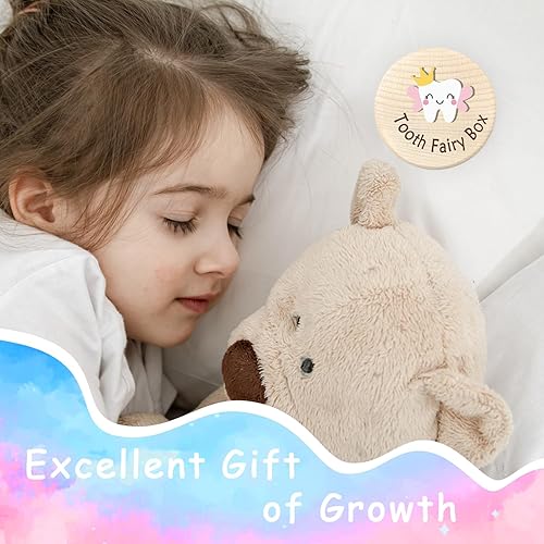 Miniatura 6 de Azbuk Caja de madera de dientes para niños y niñas, caja de madera de dientes y dientes 3D, almacena los dientes perdidos para niños y niños, caja