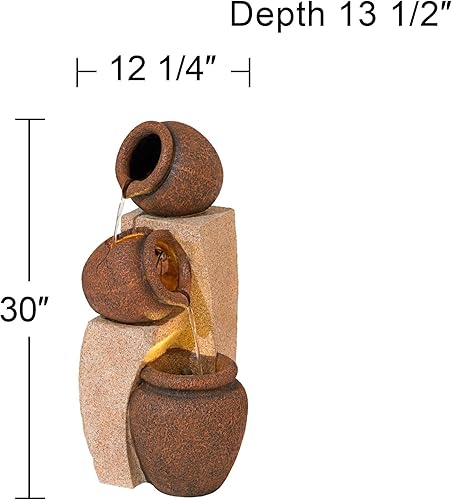 Miniatura 8 de Fuente de agua rústica de 35 12 pulgadas de alto en cascada para jardín, patio, terraza, hogar, césped, porche, casa, sala de estar, relajación,