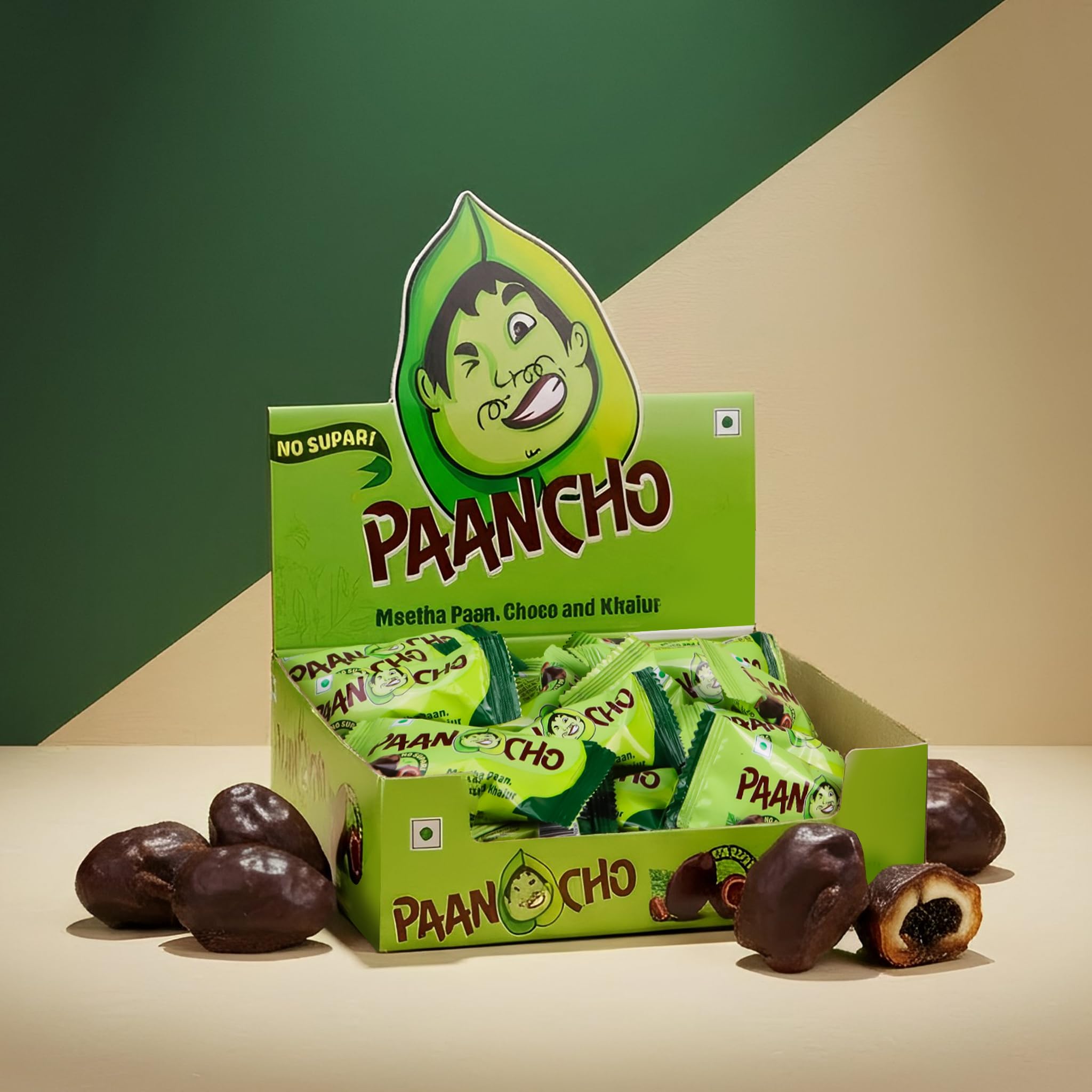 Paancho Choco Dates Paan | Meetha chocolate Paan Mukhwas Mouth Freshener | Perfect For After Meal | Aromatic Paan & Smooth Choco – 100% Vegetarian – 30 Bites-image-1