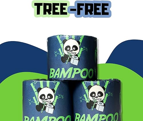 Paquete de 4 rollos de papel higiénico prémium Bampoo