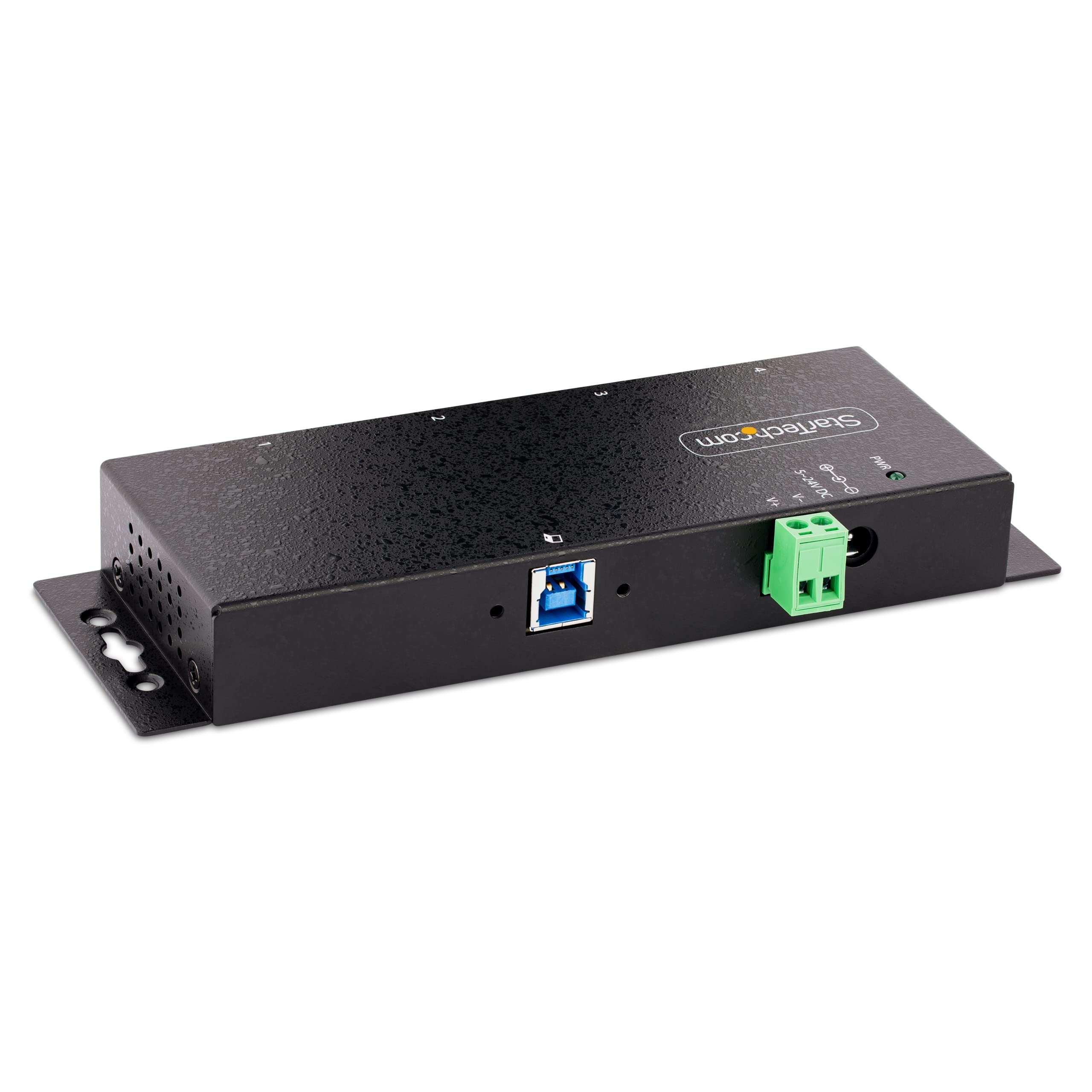 StarTech Hub Industriel USB 3.0 4 Ports 5Gbps, ESD (5G4AINDNP-USB-A-HUB) | Robuste, Montage rail DIN mur bureau, Ports verrouillables, Extension USB, Dock