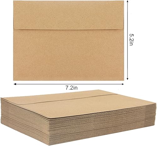 Miniatura 7 de Paquete de 50 sobres de papel Kraft, sobres de invitación A4, sobres de 4 x 6 para invitaciones, sobres, bodas, baby shower, sobres de papel kraft
