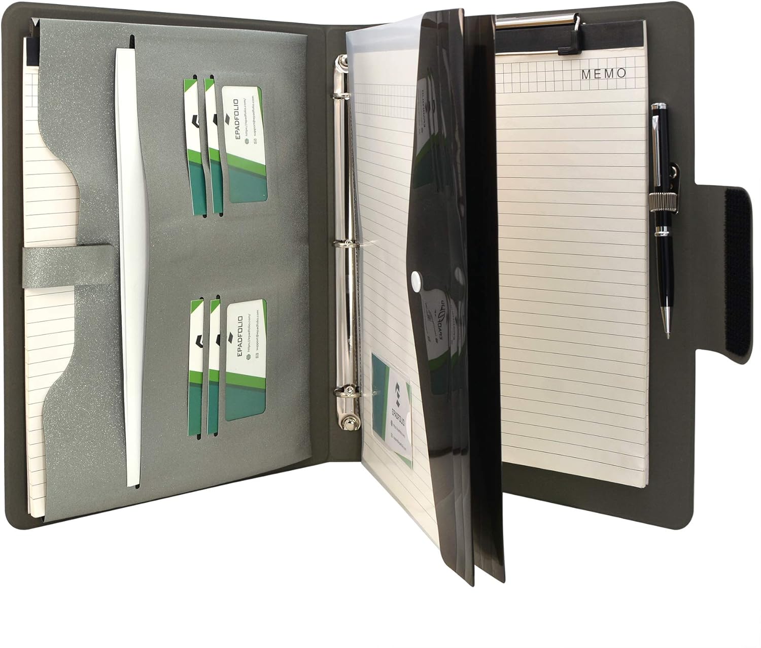 Buy 3-Ring Binder Padfolio with Expanded Document Bag, Padfolio Ring ...