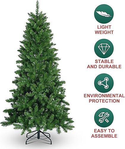 Miniatura 4 de Kadunmina Árbol de Navidad artificial de 6 pies, árbol de Navidad con bisagras de alta calidad con 760 puntas de ramas de PVC, decoración navideña