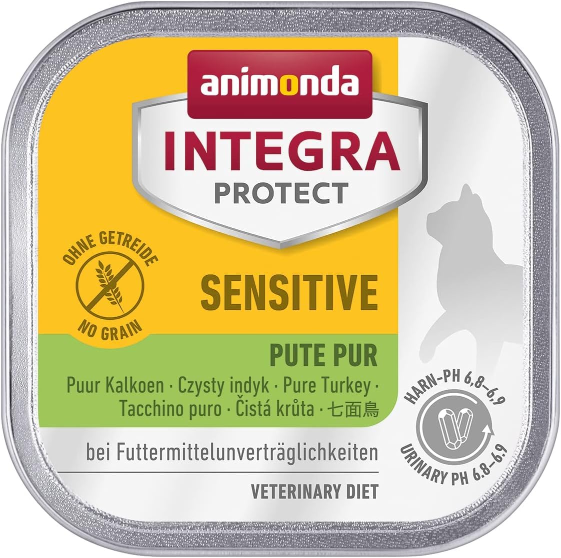 animonda INTEGRA PROTECT Sensitive Pute Pur (16 x 100 g), Katzen Diätfutter bei Futtermittelallergie, sensitives Katzenfutter für allergische Katzen, Katzennassfutter ohne Getreide