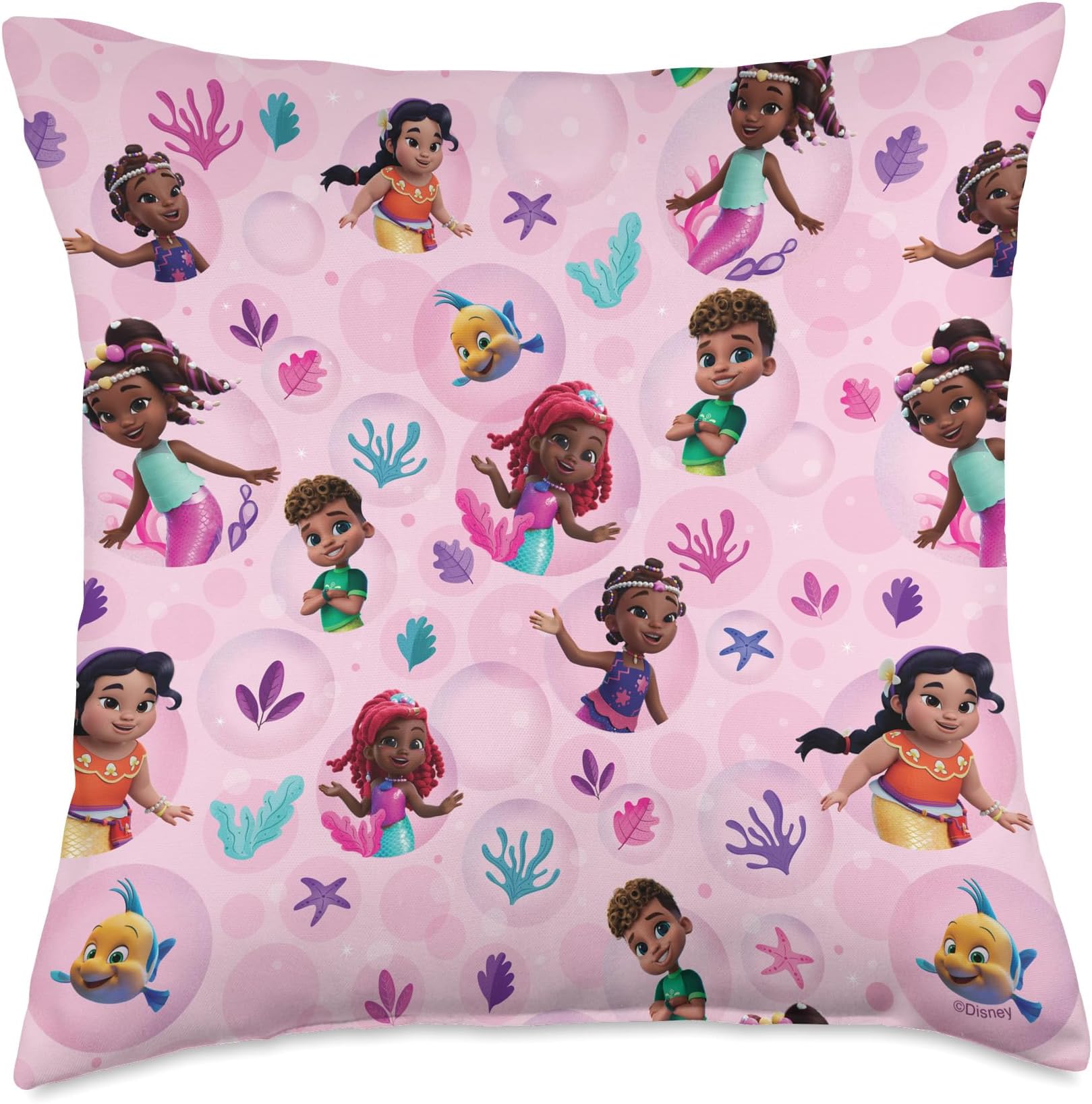 Junior’s Ariel and Mermaid Friends Under the Sea Throw Pillow