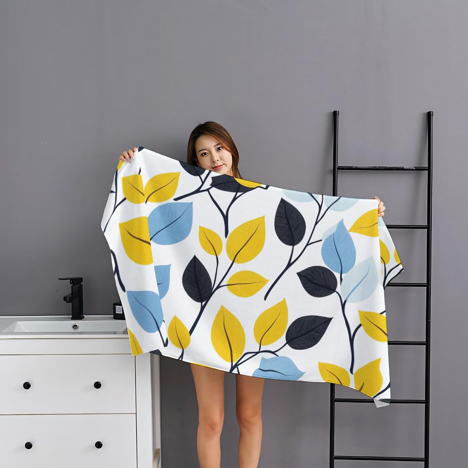 2-pak bardzo dużych 100 x 220 cm prosty szybkoschnący ręcznik z mikrofibry bez piasku i plażowy, lekki podróżny, kompaktowy ręcznik kempingowy z torbą do przechowywania, chłonny dla kobiet, mężczyzn