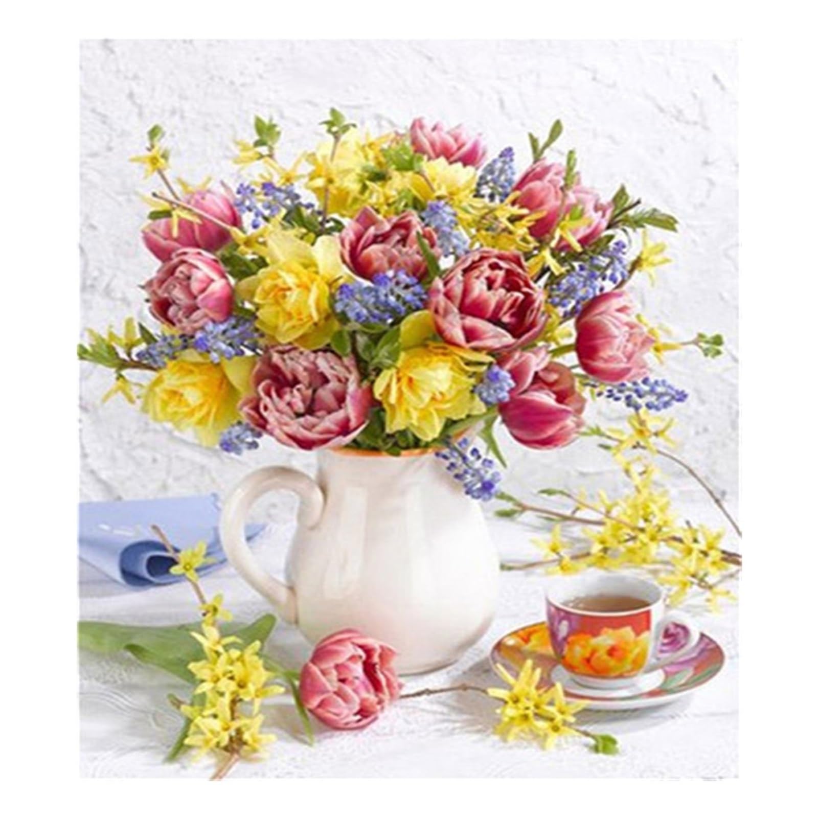 Graiting 1pc Flower In Vase Canvas Paintings Plants Wall Art Posters And Prints Landscape Pictures Room Decor(B,A4 21X30cm no frame)