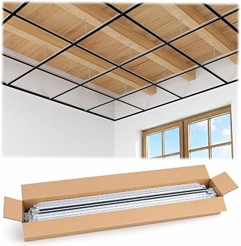 168 Sq.Ft Drop Ceiling Grid Kit for 2x2 & 2x4 Ceiling Tiles,Black