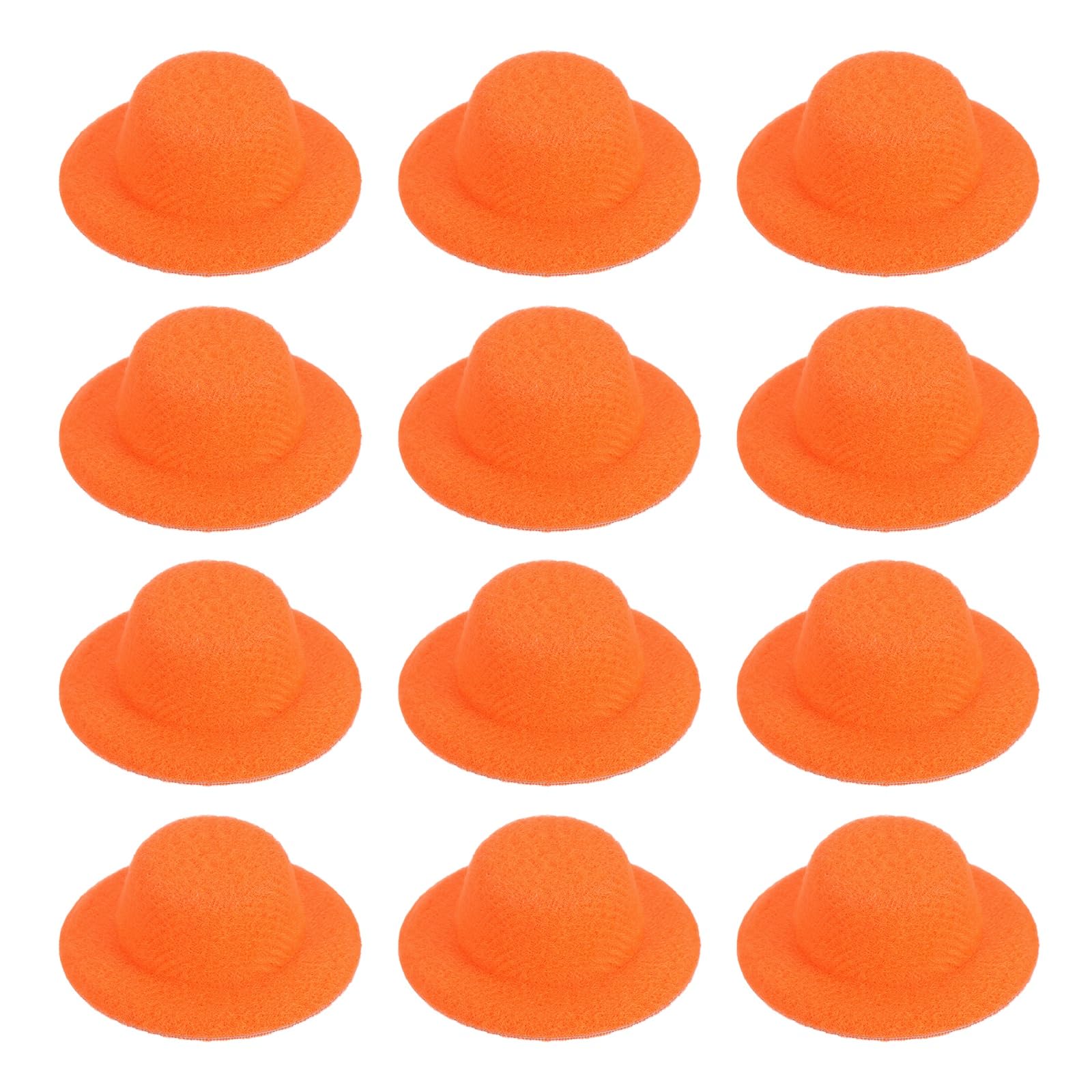 PATIKIL 1.4 Inch Mini Formal Hats, 12 Pcs Miniature Doll Hats Mini Top Hat for Crafts Hair Accessories Decorate Doll Snowman, Orange