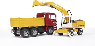 Bruder - 2751 - VǸhicule Miniature - Camion Benne avec Excavateur Liebher