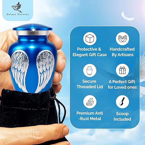 Miniatura 3 de Urnas pequeñas para cenizas humanas Mini urna de recuerdo para cenizas para honrar a tus seres queridos Capacidad para 3 pulgadas cúbicas