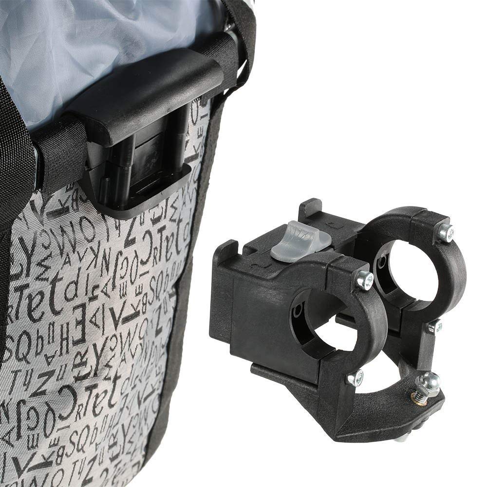 Cesta para Delantero de Bicicleta Extraíble de Lienzo, Cesta de Transporte para Mascotas, Marco de Aleación de Aluminio (Plateado)