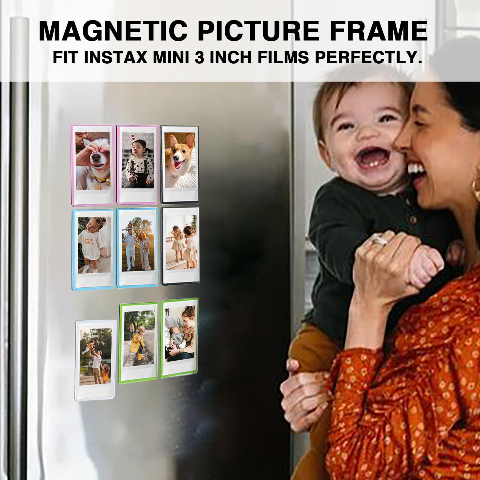 WOGOZAN 20 Pack Mini Magnetic Picture Frames For Fujifilm Instax Mini Photos - 2.15x3.4 Inch Frames For Refrigerator - View #4