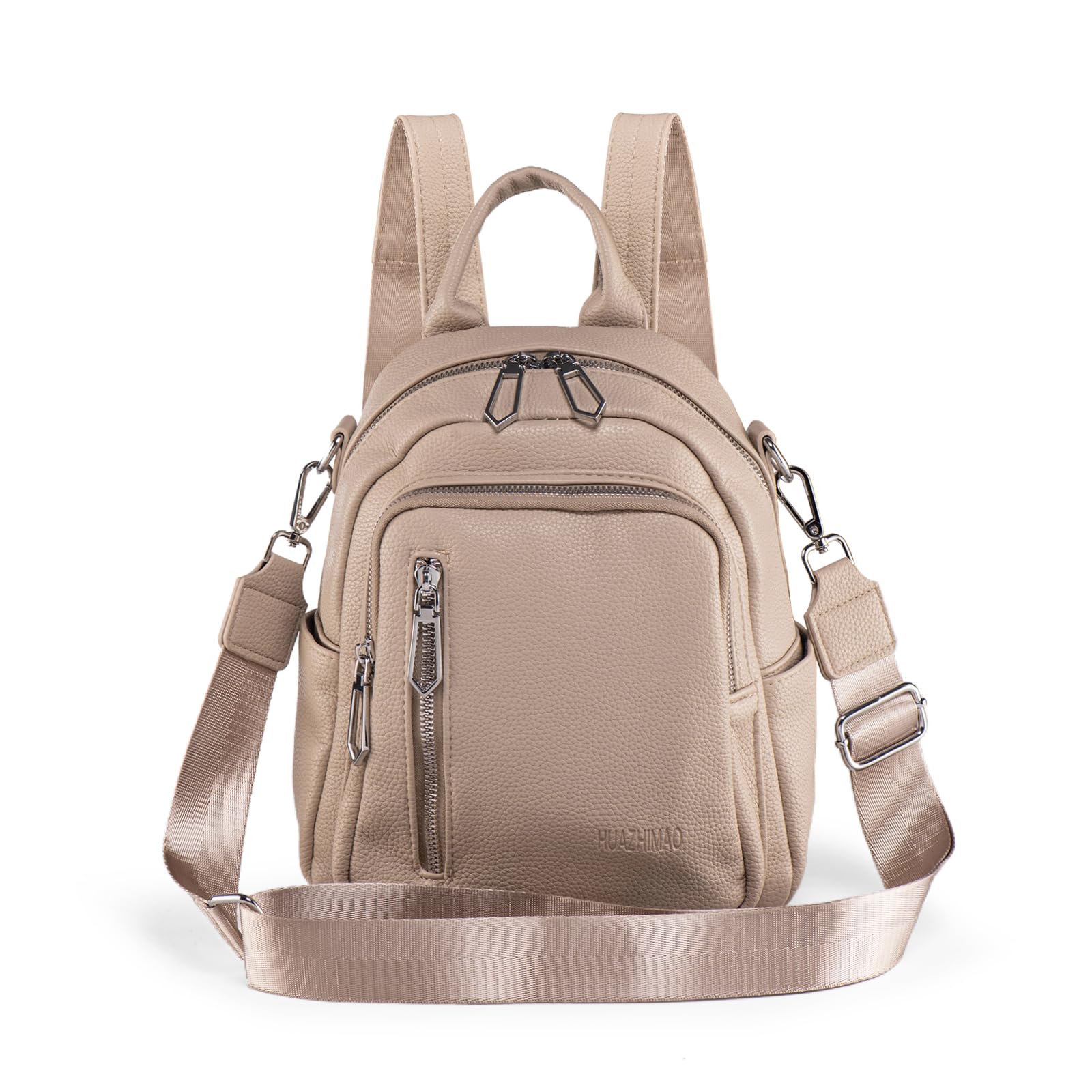 Petit Sac a Dos Femme, 3 en 1 Cuir PU Sacs à Main Portés Dos Femme Imperméable Sacs à Portés Dos Plusieurs Poches Mini Sac a Dos Elegant Leger Sacs À Bandoulière