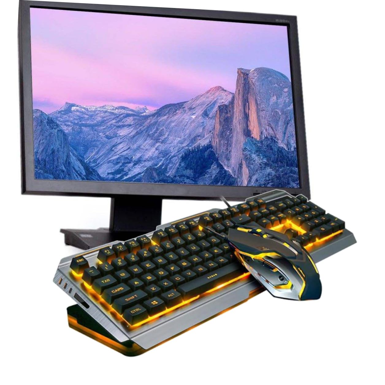 Set Tastiera Meccanica Gaming Retroilluminazione LED e Mouse Ergonomico USB Nero in Plastica Tasti Flottanti e Funzioni Multimediali Fn