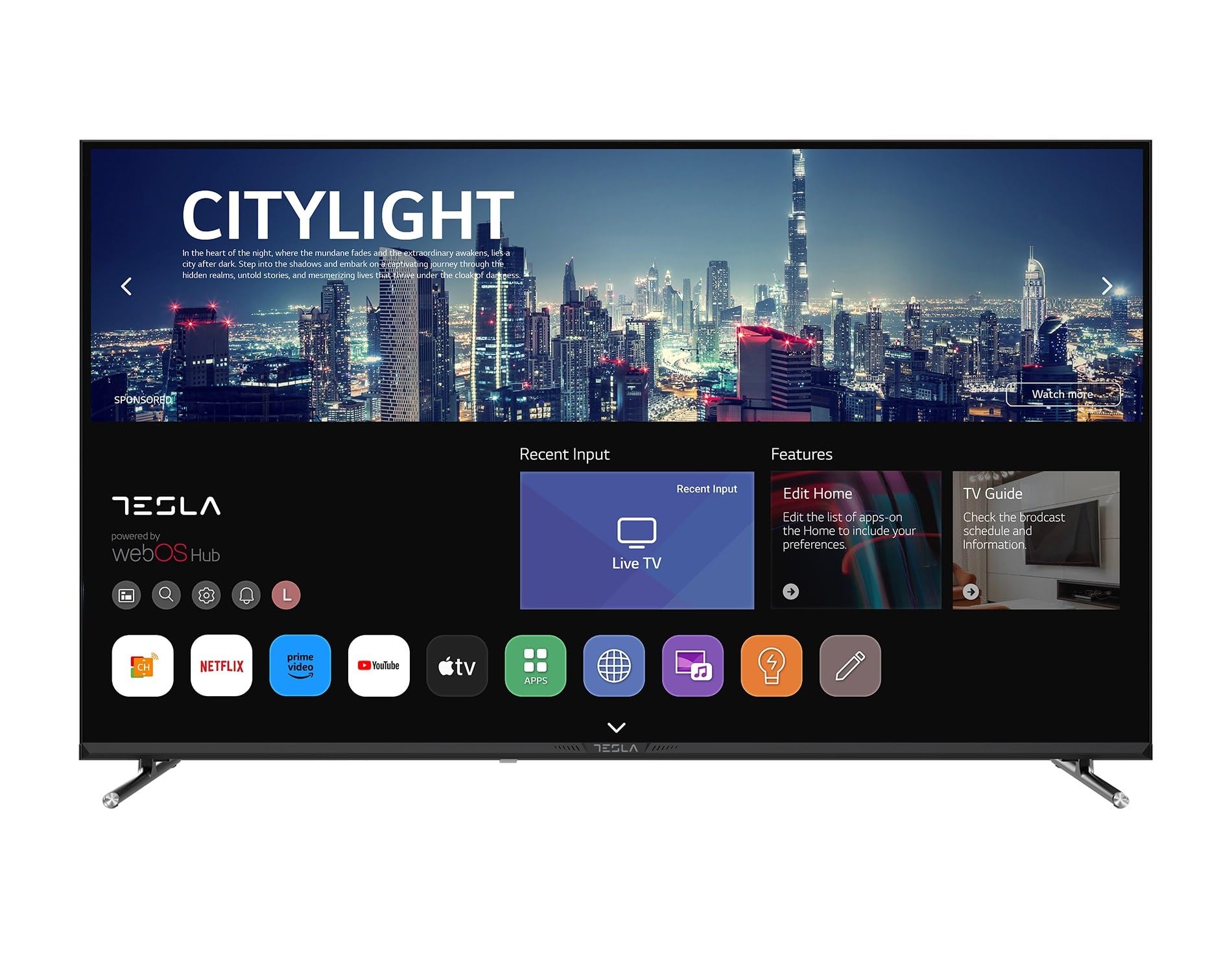 TESLA TV Smart TV 50 Pulgadas Series 6-4K UHD, webOS, HDR10, Dolby Audio, ThinQ AI, AirPlay, Miracast, Game Mode, Grabación USB, 3 HDMI + 2 USB, Negro
