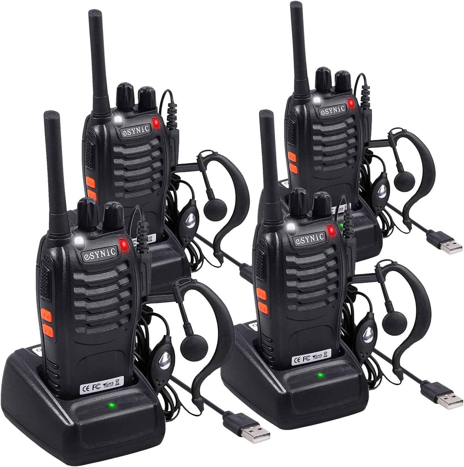 Radioddity PR-T8 Talkie-Walkie Enfants – Lot De 3 – Portée 5 Km, Batterie 2000 MAh, Lampe Torche, SOS – Pour Randonnée, Camping, Jeux