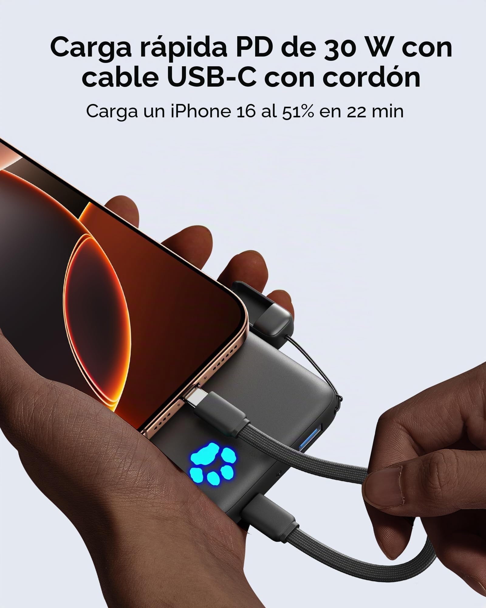INIU 30W Magnético Power Bank, Pequeña 10000mAh Bateria Externa Fast Charing con Certificación Qi2, Mini USB-C Bateria Portátil para iPhone16/15/14/13/12/Pro/Max, Mochila Viaje Essentials, Blanco