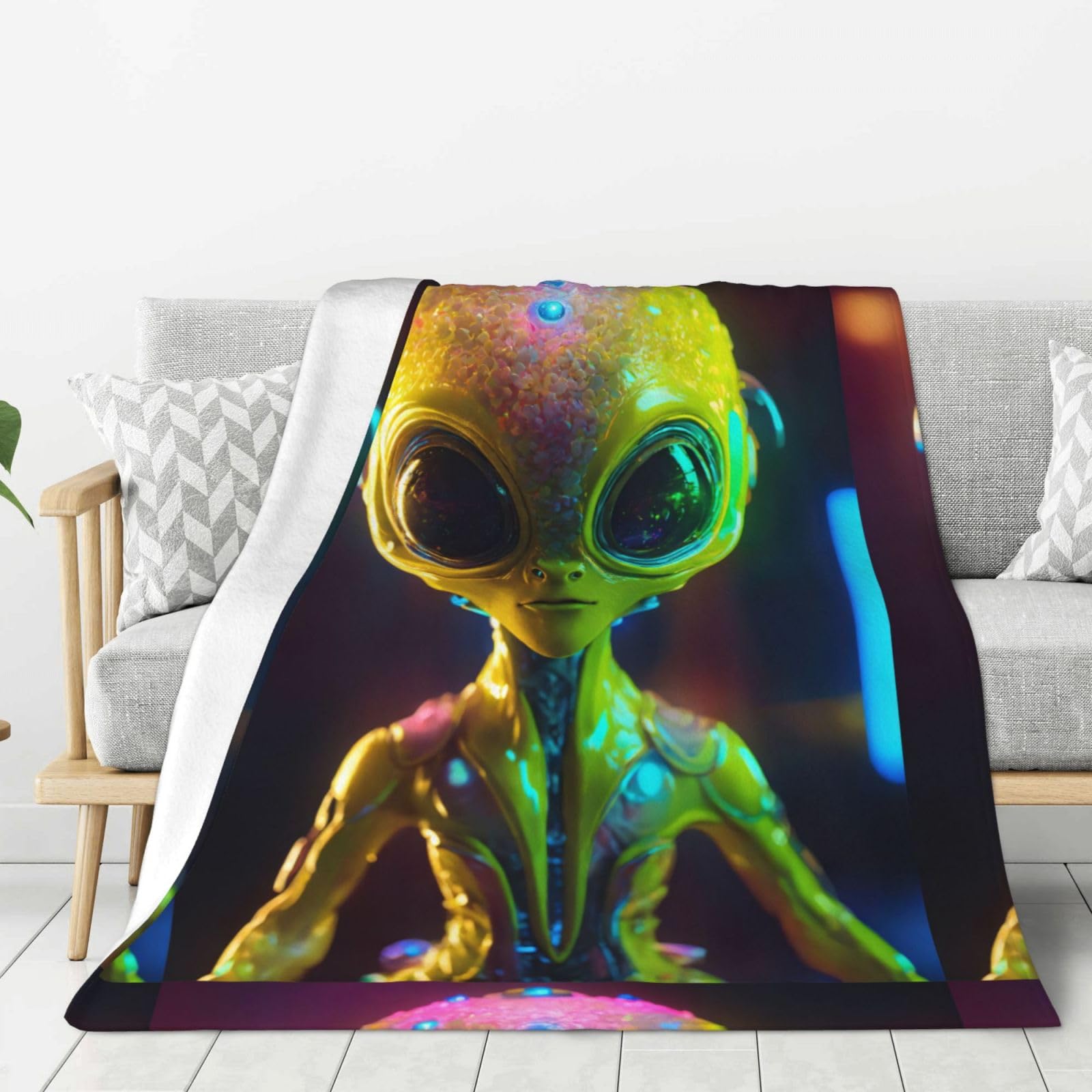 Couverture Alien Planet douce et épaisse pour lit et canapé
