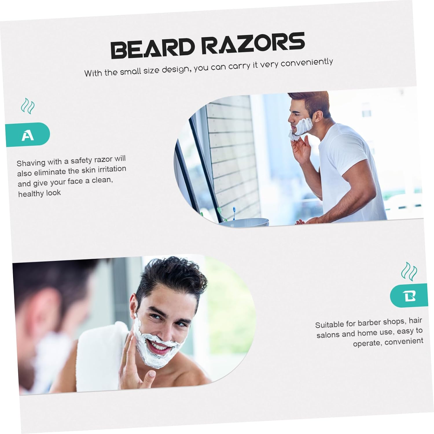 Beavorty 4pcs Bamboo Handle Razor Hand Tools Double Razor Manual Beard Shaver Bald Shavers for Men Head Mens Disposable Razors Portable Shaver Beard Razors Man Razors Shavers for Man