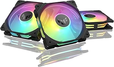 ASUS TUF Gaming TR120 ARGB Reverse Blade Black 3-in-1 Case Fan Pack of 3 (120 mm PWM PC Fan, 2000 rpm, 2.75 mm H2O, 76.3 CFM Airflow, 16 Individually Addressable RGB LEDs, Black)