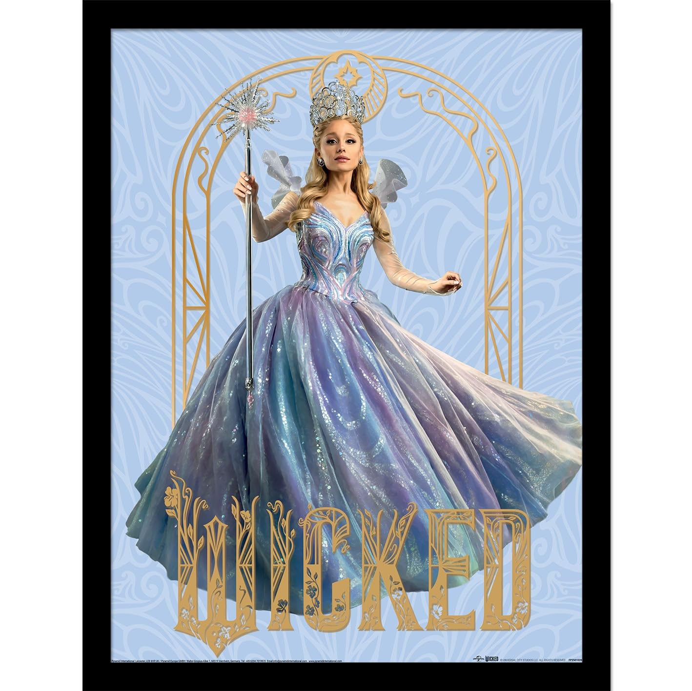 Pyramid International Official Wicked 2 Collector Print – (Glinda Gold Frame) | Premium Decorative Art for Theatre Lovers & Collectors | 30cm x 40cm Framed Poster