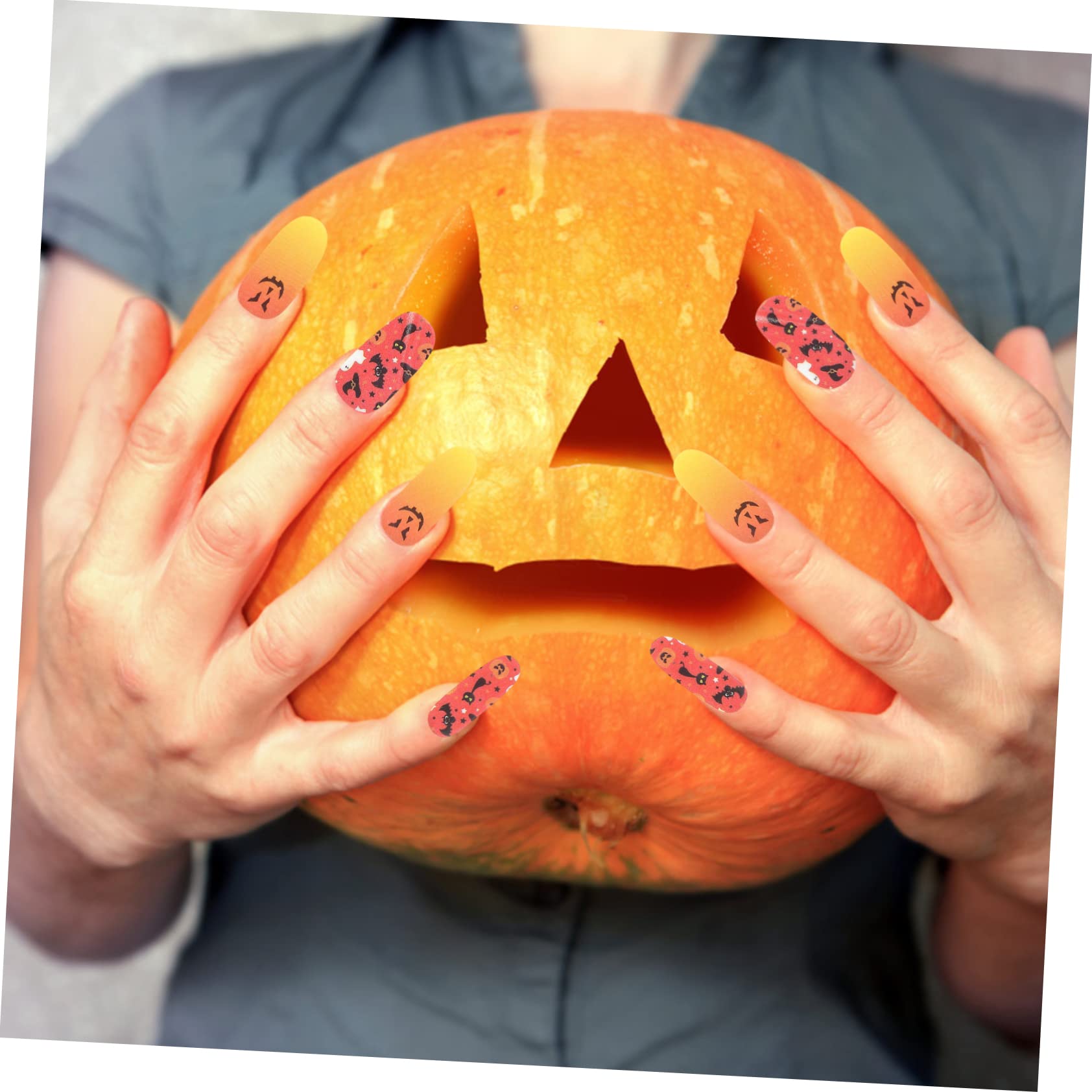 Healeved 30fogli Adesivi Per Unghie Halloween Stickers Per Nail Zucche Decorazioni Facili Applicare Per e Costumi