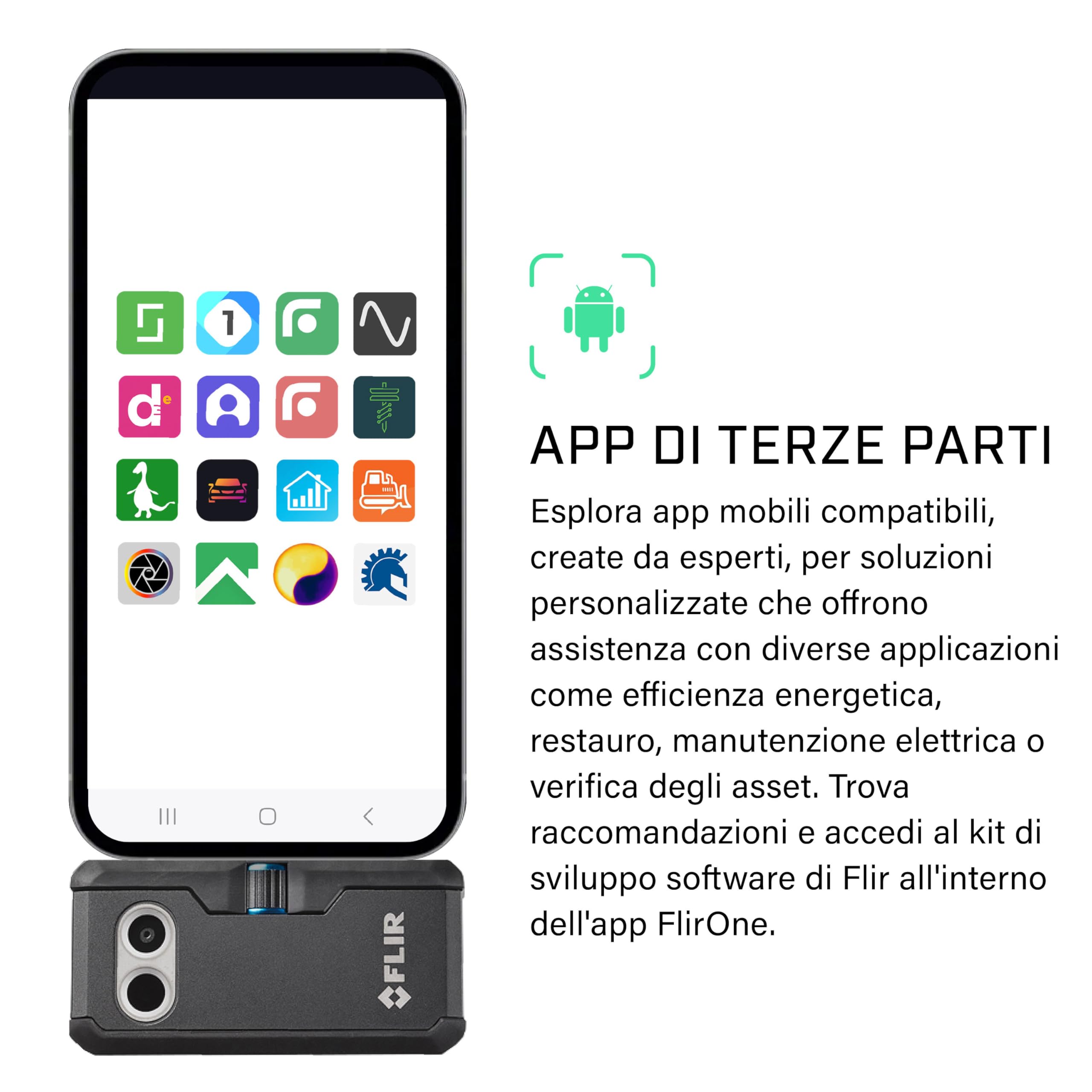 Flir One Pro - Termocamera Per Smartphone Android (USB-C), Super Risoluzione 480x360 (IR Nativo 160x120)