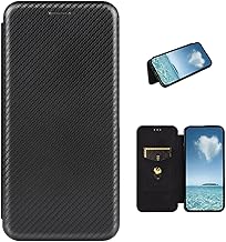 COQUE OnePlus 13 Mobile Phone Case, Leather Flip Wallet Case with Card Slot, Carbon Fibre Leather TPU Case for OnePlus 13 - Black