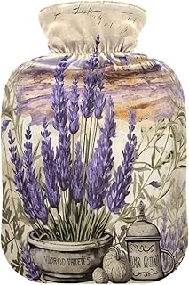 Wajiw Hot Water Bottle with Cover 2L Warm Water Bottle for Hot and Cold Compress Hot and Cold Therapies,Hand Feet Warmer,Lavender