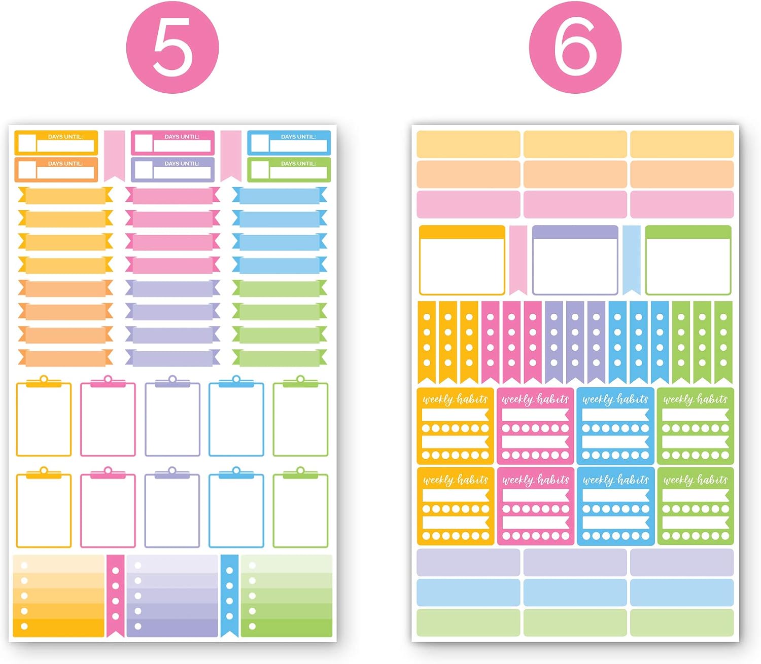 bloom daily planners Color Coding Planner Stickers - 1/4" Dot Labels - Six Sheets, 1000+ Stickers Per Pack!