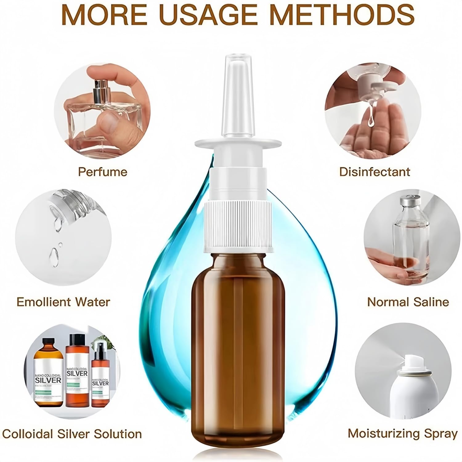 6 pustych butelek z rozpylaczem do nosa, 30 ml, 4 sztuki i 10 ml, 2 szklane butelki z rozpylaczem do nosa, do wielokrotnego napełniania, rozpylacz z dyszami, puste etykiety, lejek do perfum, olejków