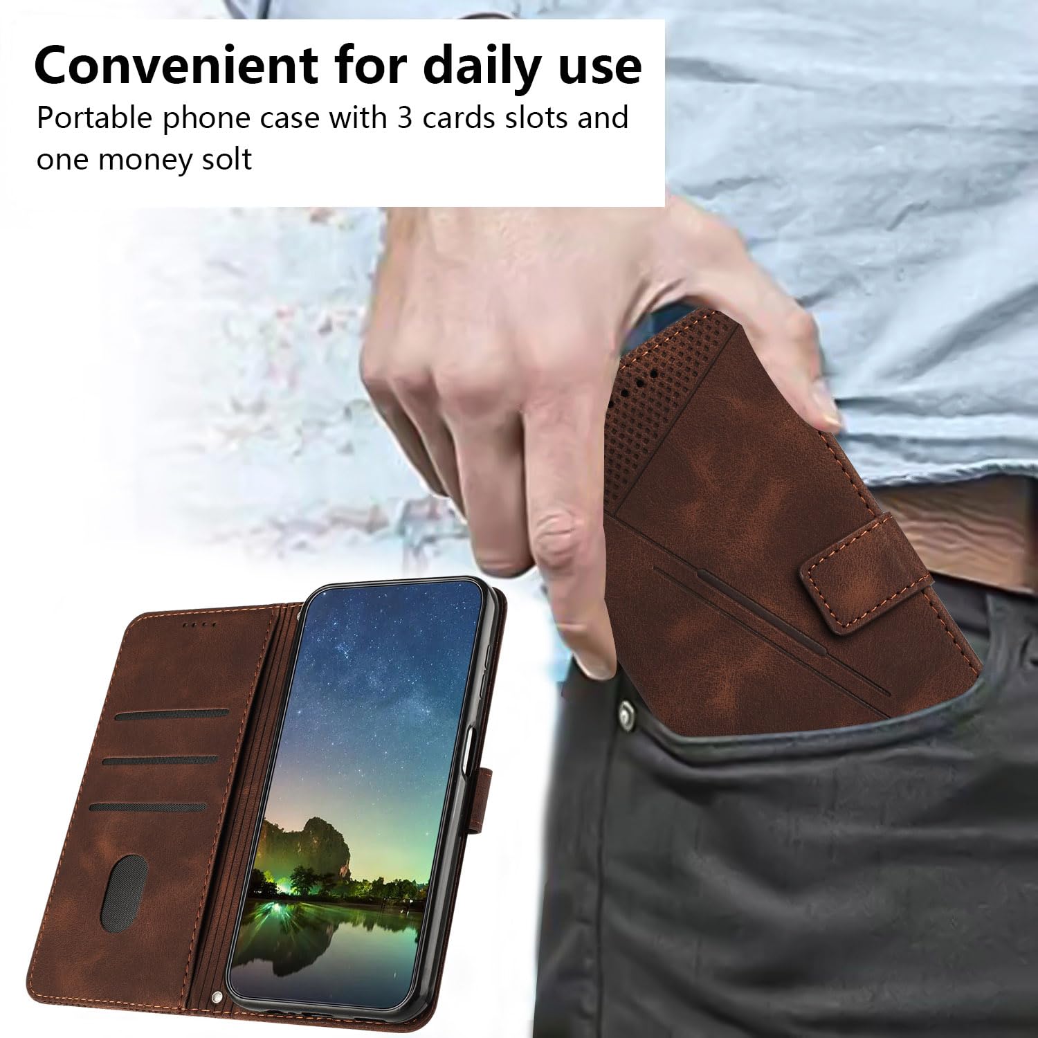 Custodia Portafoglio In Pelle PU Con Magnete Per Nokia C22 - Cover Libro Con Slot E Supporto, Rosa Rosso