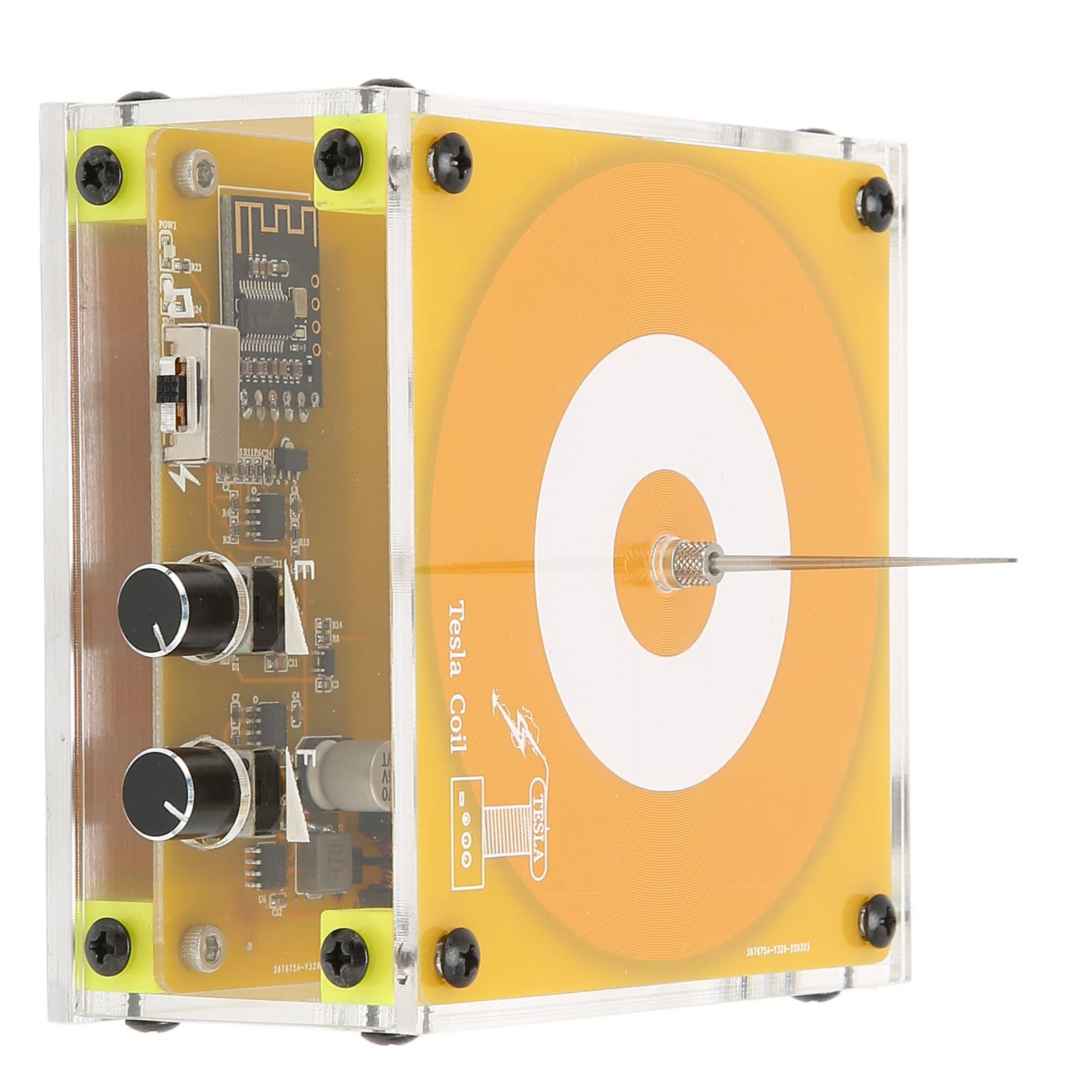 Bobina de de Música, Generador de de Altavoz de Bobina de de Música Multifunción, Altavoz de Plasma Amarillo de Transmisión Inalámbrica Táctil con Luz(EU)