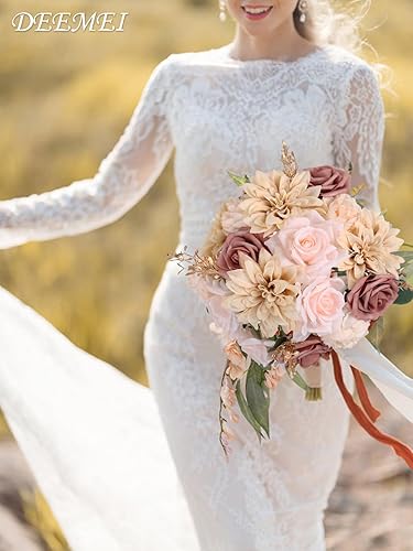 Miniatura 3 de DEEMEI Flores artificiales, mezcla de seda, peonía, margarita, hortensias, flores falsas para ramos de boda, combinados, centros de mesa, arreglos