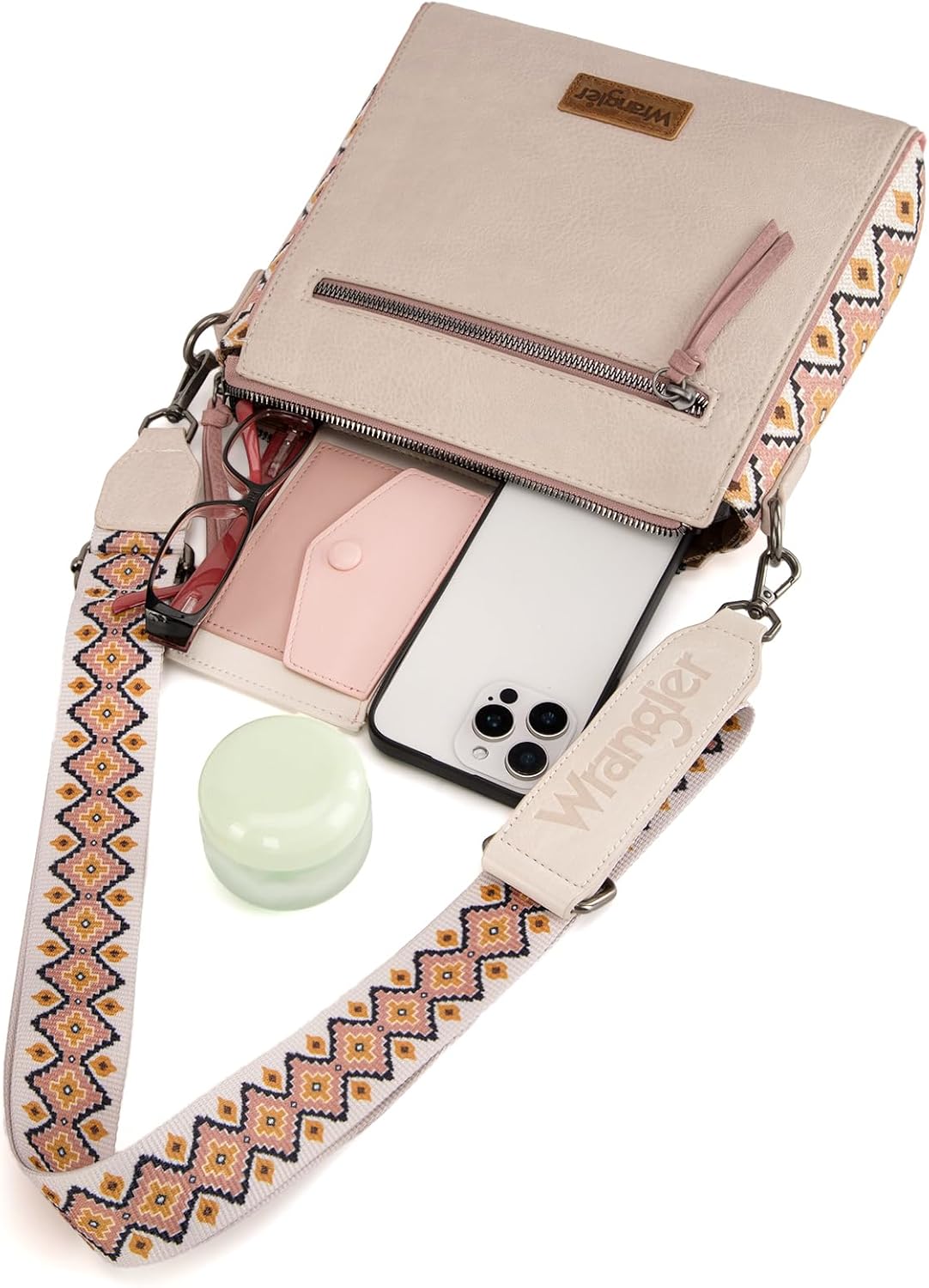 Wrangler Aztec Crossbody Purse Medium Shoulder Bags for Women Western Handbag with Guitar Strap - Image 5