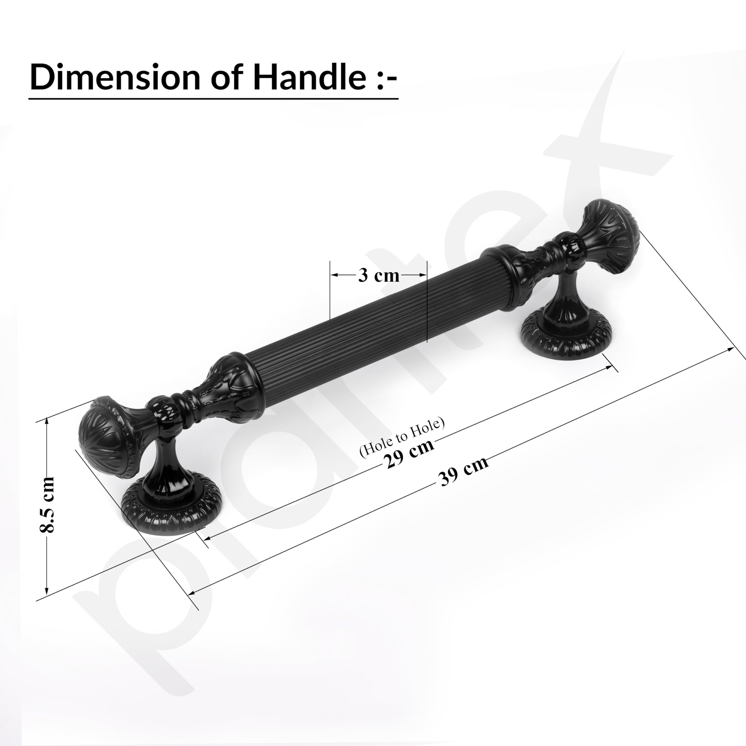 Plantex Heavy Duty Main Door Handle/Door Handle for Main Door/15-Inches Main Door Handle/Pull Handle - Pack of 1 (320-Black Finish) - 3 Years Warranty — Amazon image 3