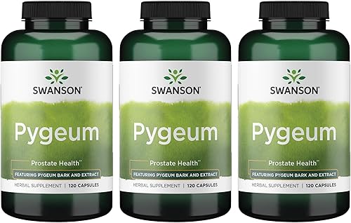 Swanson Pygeum - Suplemento de hierbas - Suplemento de salud para hombres - (120 cápsulas cada una, 400 mg) paquete de 3