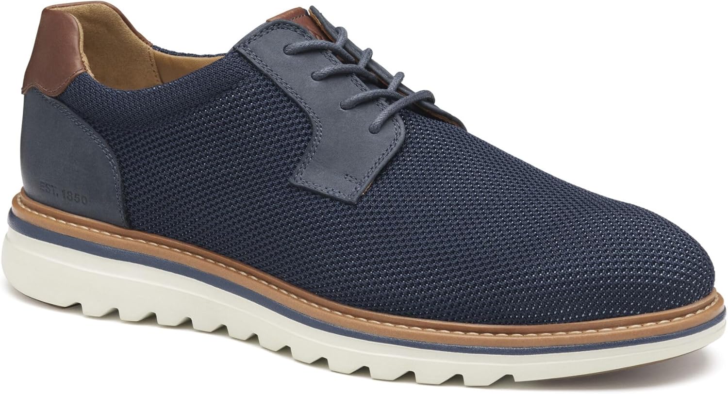 Johnston & Murphy Men's Ralston Plain Toe Knit Lace-Up Oxford
