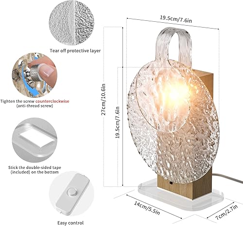 Miniatura 6 de Iluminación ambiental de onda de rotación, proyector de luz nocturna LED de onda de agua, botón interruptor de atmósfera cristalina lámpara de