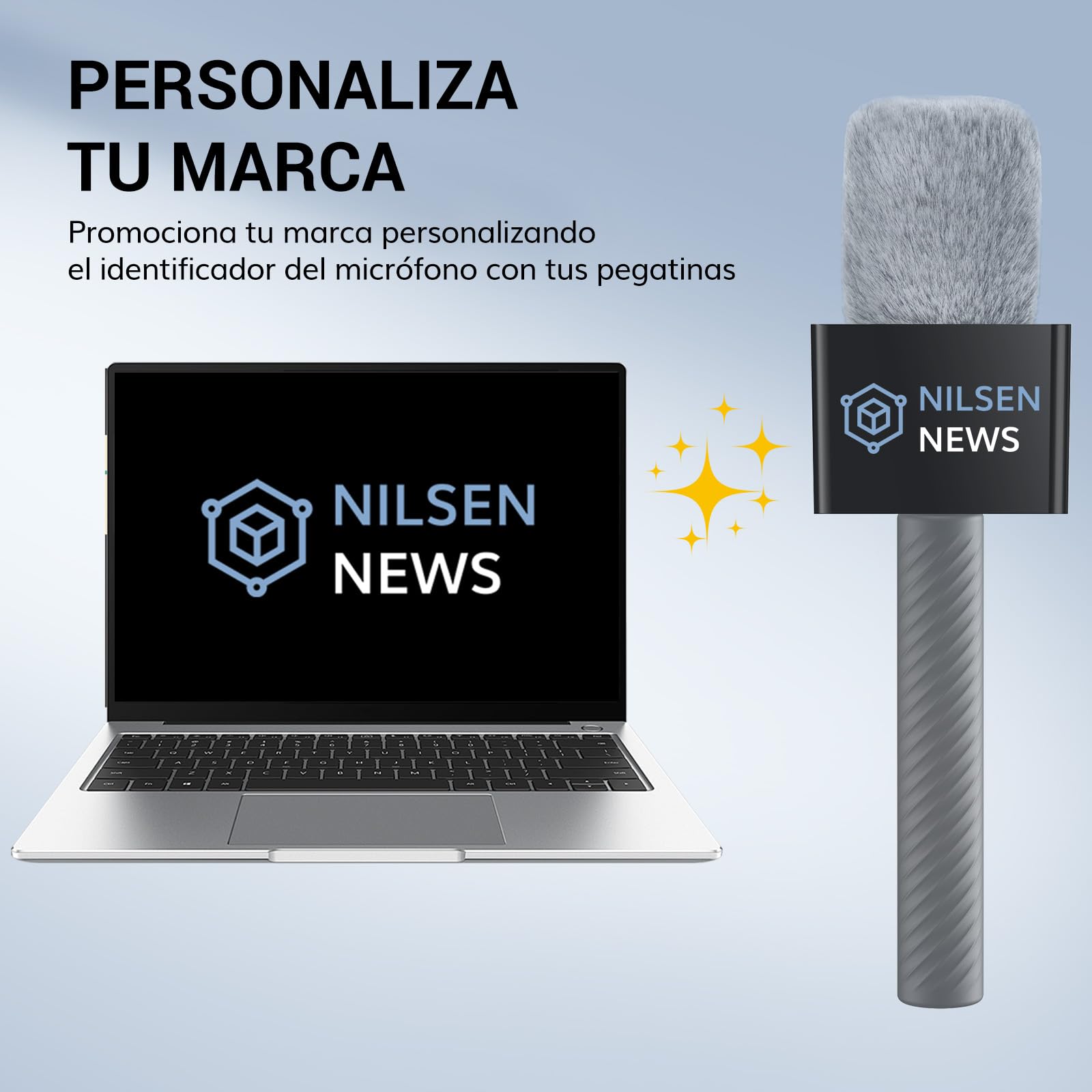 TONOR Mango de Micrófono Wireless DJI RODE, Pie de Longitud Ajustable para Micrófono Lavalier, Rig con Bandera de Canal, Agarre de Goma, Silenciador de Viento para Vlog, Reportajes, Entrevistas, TP40