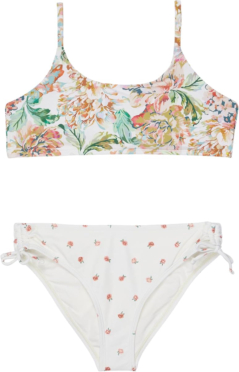 Conjuntos de natación Arden Floral Scoop Bralette Se para niñas, Vainilla, 4