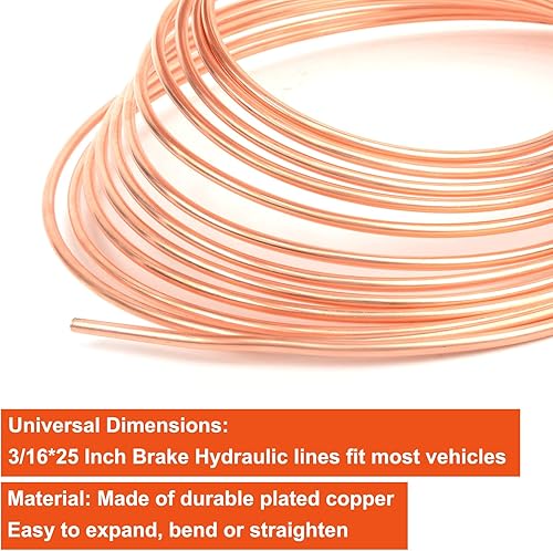 Miniatura 2 de Kit de herramientas de manguera de freno (sin presión)  Kit de herramientas de 316 pulgadas, incluye 25 pies de tubo, 22 conectores, 3 bengalas