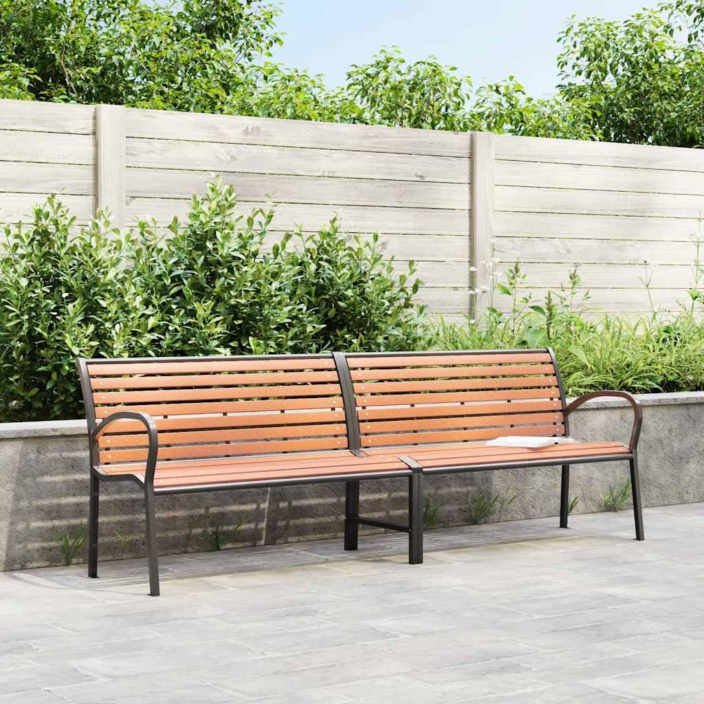 Fengshui Ławka ogrodowa brązowa 231 cm drewno stal
