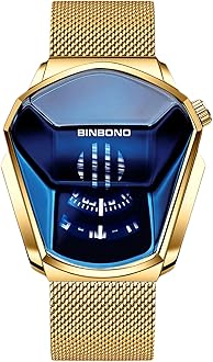 Fashion Men's Watches Analog Quartz Watch Cool Creative Wristwatch with Stainless Steel Mesh Brecelet Sport Watch for Men