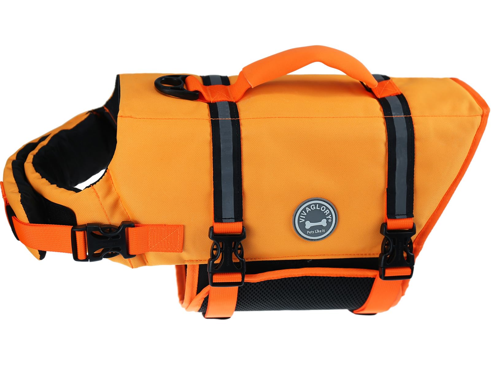 VIVAGLORY Rip Stop Dog Life Jacket, Buoyancy Aid with Handle, Buoyancy for Doggy Dog Life Jacket for Swimming & Boating, XXS