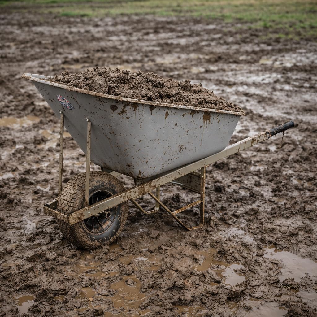 Schubkarre aus Kunststoff, 160 Liter, mit pannensicheren dicken Reifen, ideal für Reiter, Gärtner, Hof- und Gartenpfleger, Landwirte, Stallarbeiter, Kleingartenbesitzer