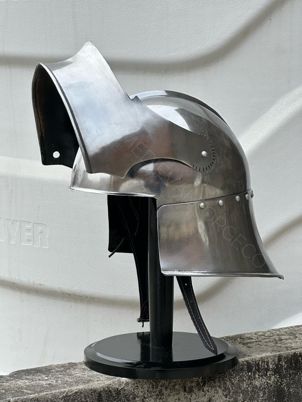 Medieval Knight Sallet Helmet Steel Knight Armor Helmet – 15th Century Open Visor Medieval Helmet for LARP, Reenactment, Cosplay & Costume – Handmade Polished Steel Adult Size Knight Armor